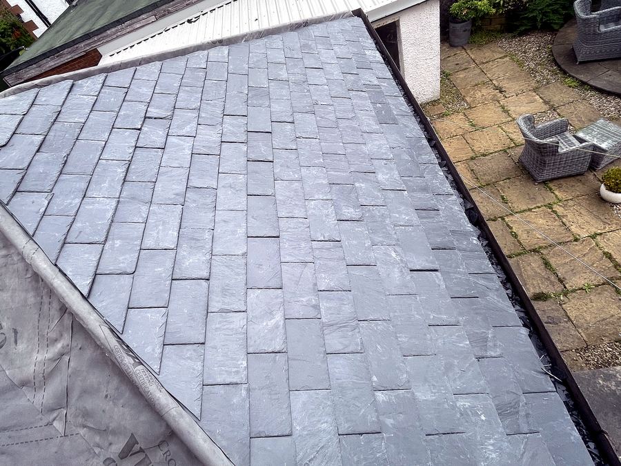 Finished slate re-roof, Glasgow